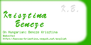 krisztina bencze business card